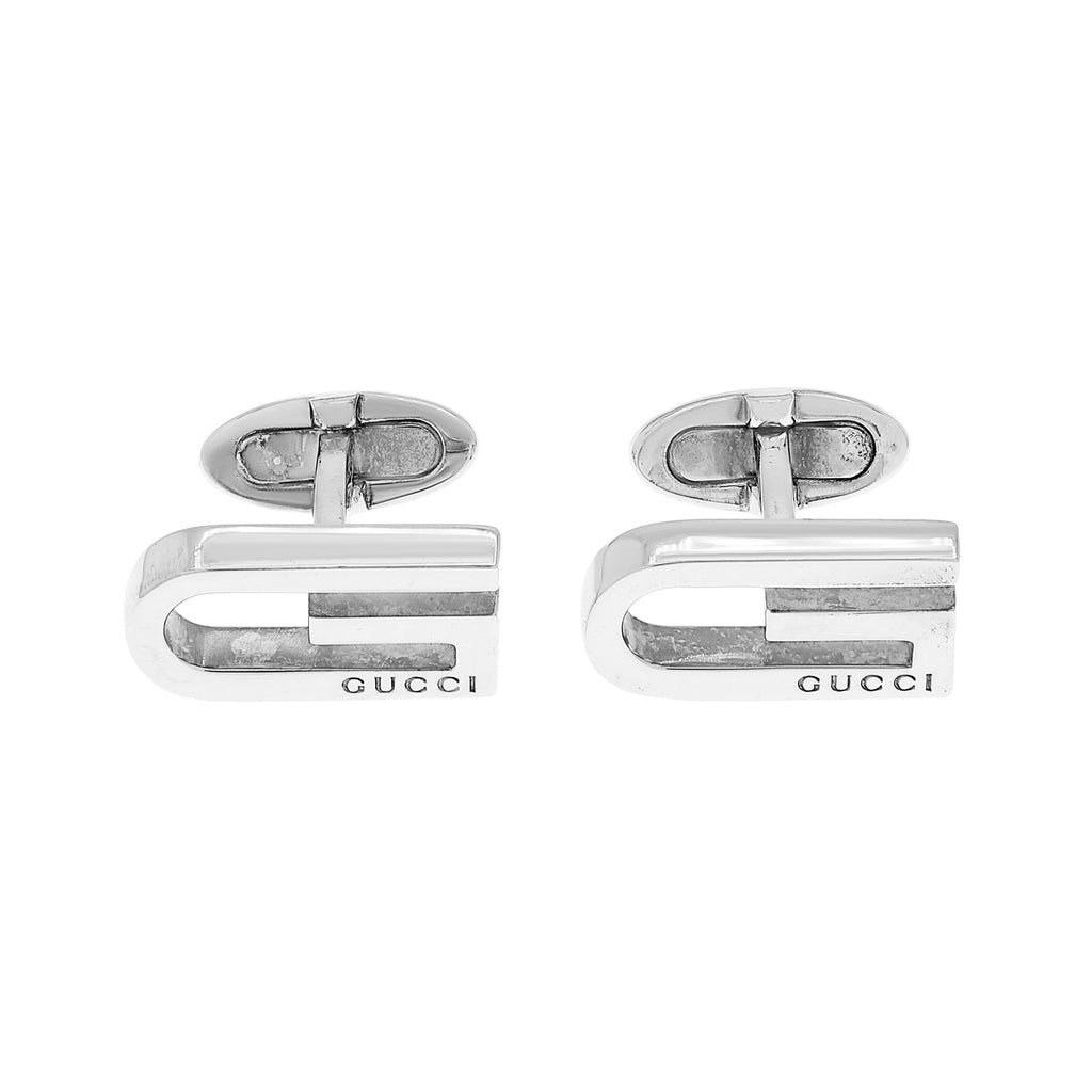 Gucci Sterling Silver G Logo Cufflinks