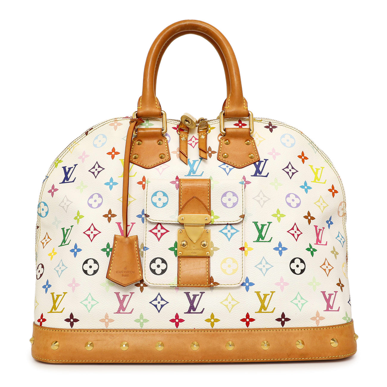Louis Vuitton White Multicolor Monogram Alma GM