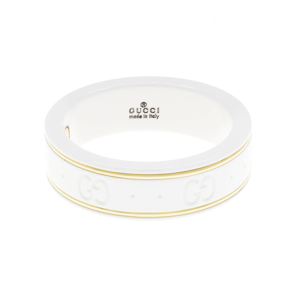 Gucci 18K Yellow Gold Zirconia Icon Ring