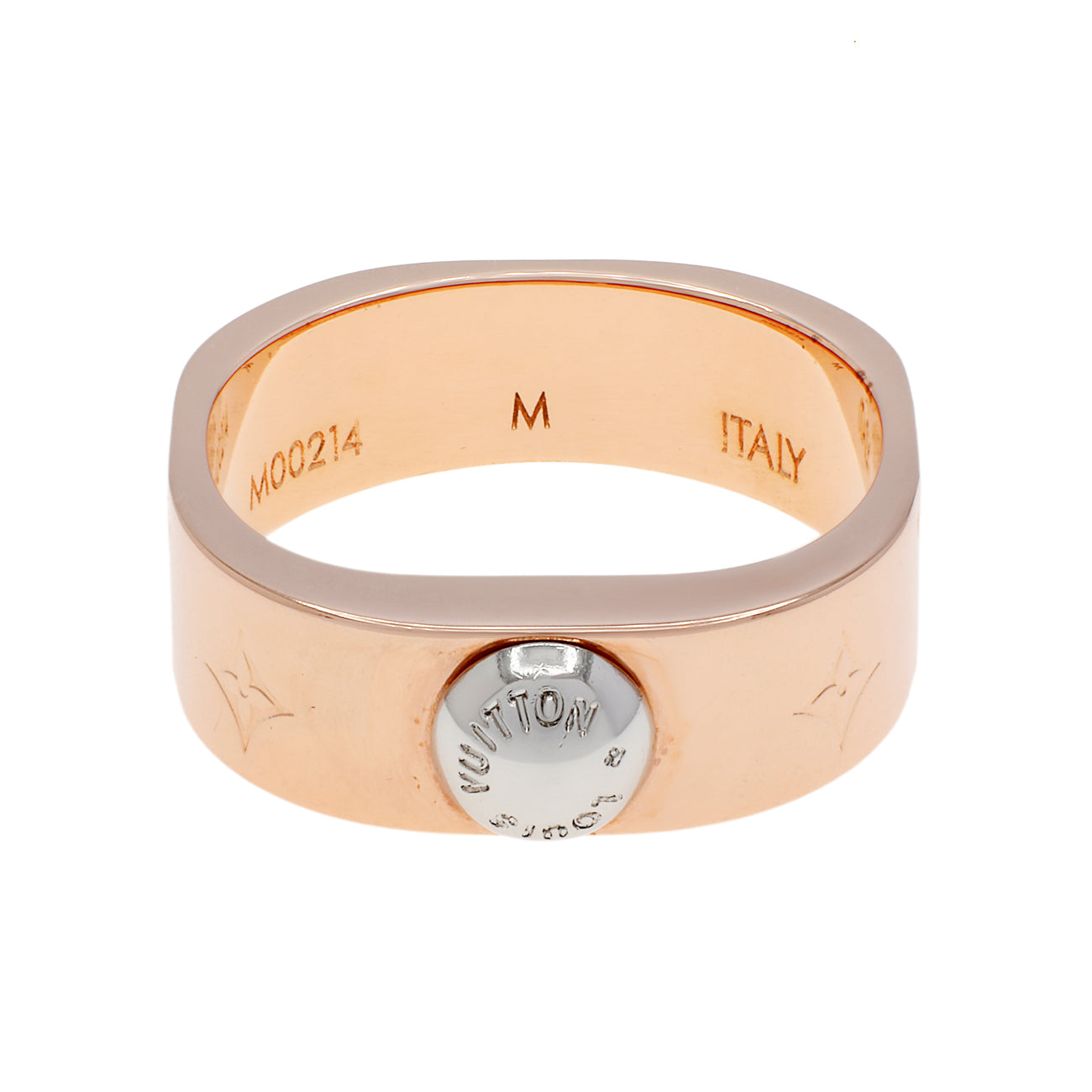 Louis Vuitton Brass Monogram Engraved Nanogram Ring