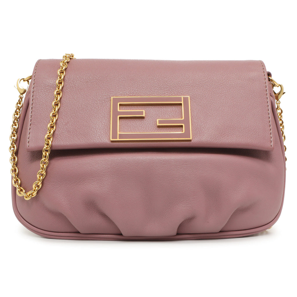 Fendi Vitello Flamingo Fendista Pouchette Crossbody