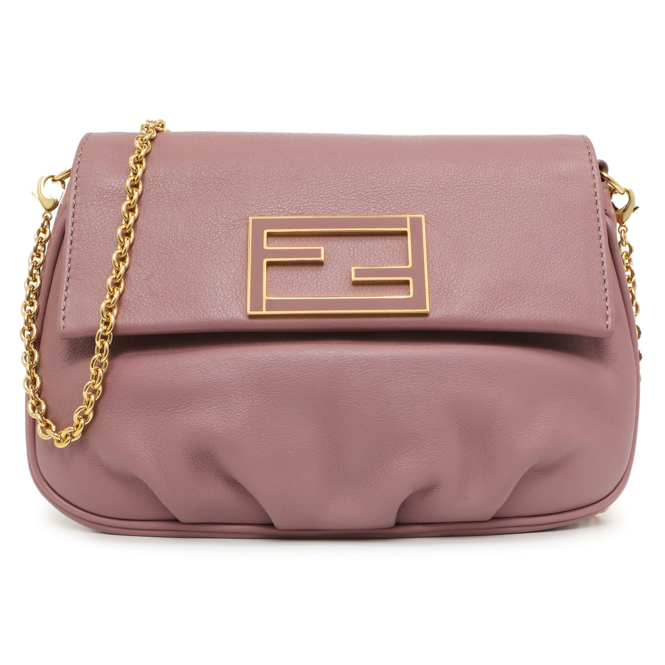 Fendi Vitello Flamingo Fendista Pouchette Crossbody