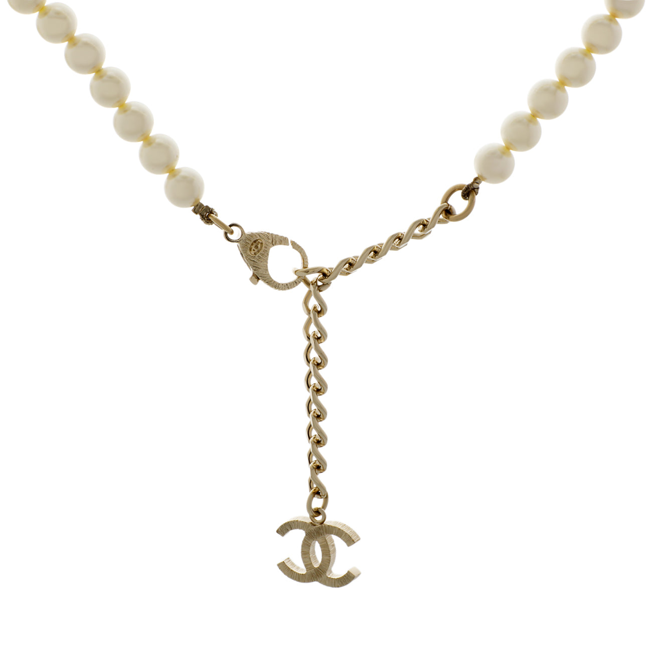 Chanel Pearl Crystal CC Long Necklace