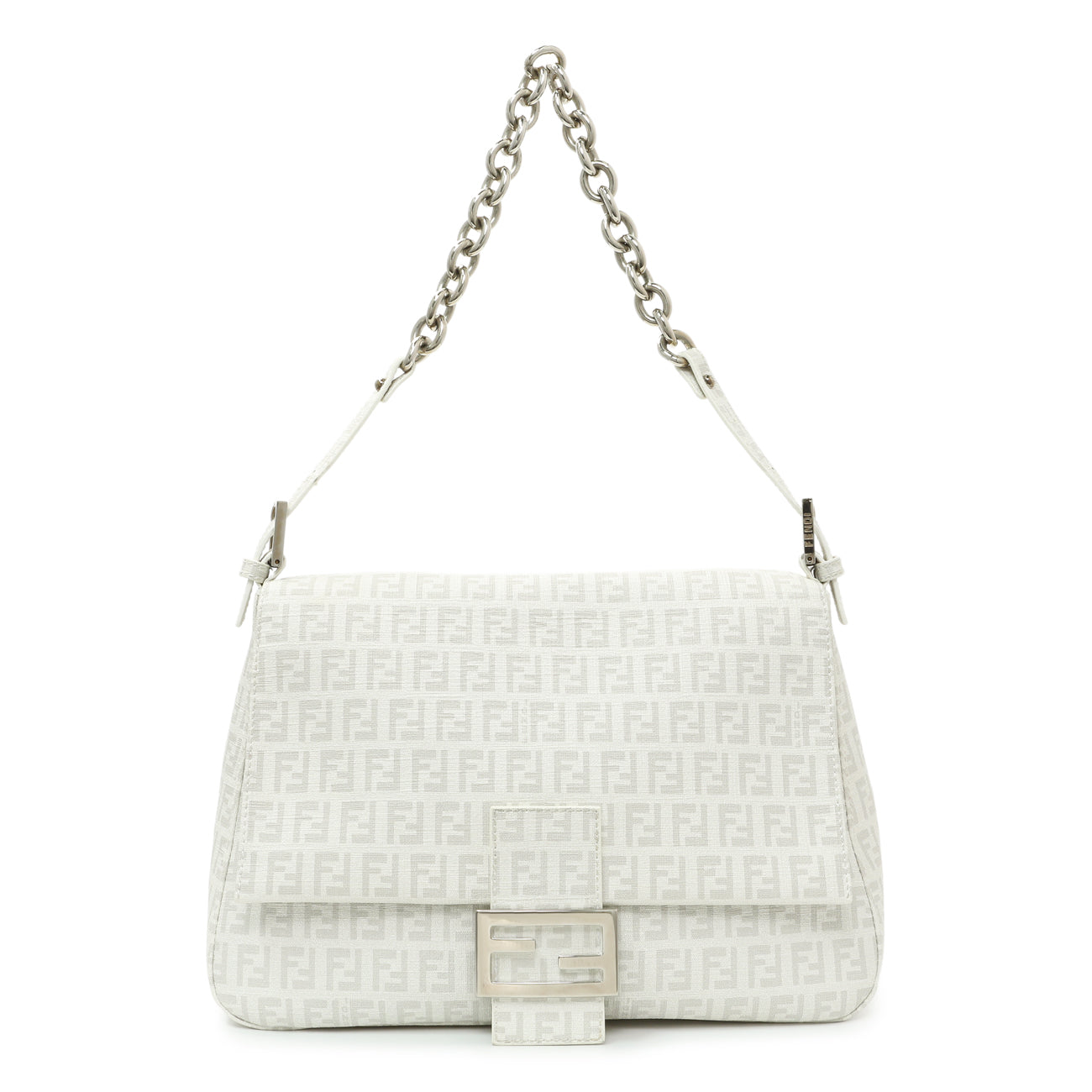 Fendi White Zucchino Mama Baguette