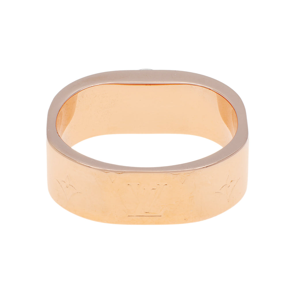 Louis Vuitton Brass Monogram Engraved Nanogram Ring