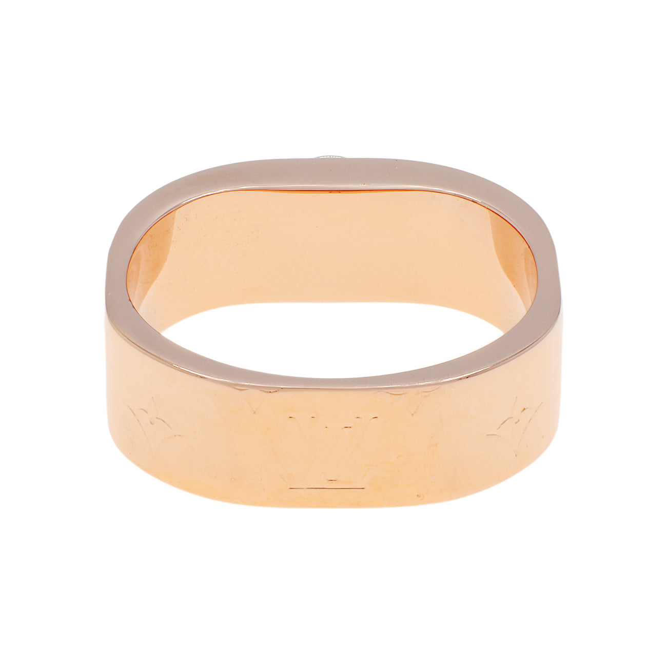 Louis Vuitton Brass Monogram Engraved Nanogram Ring