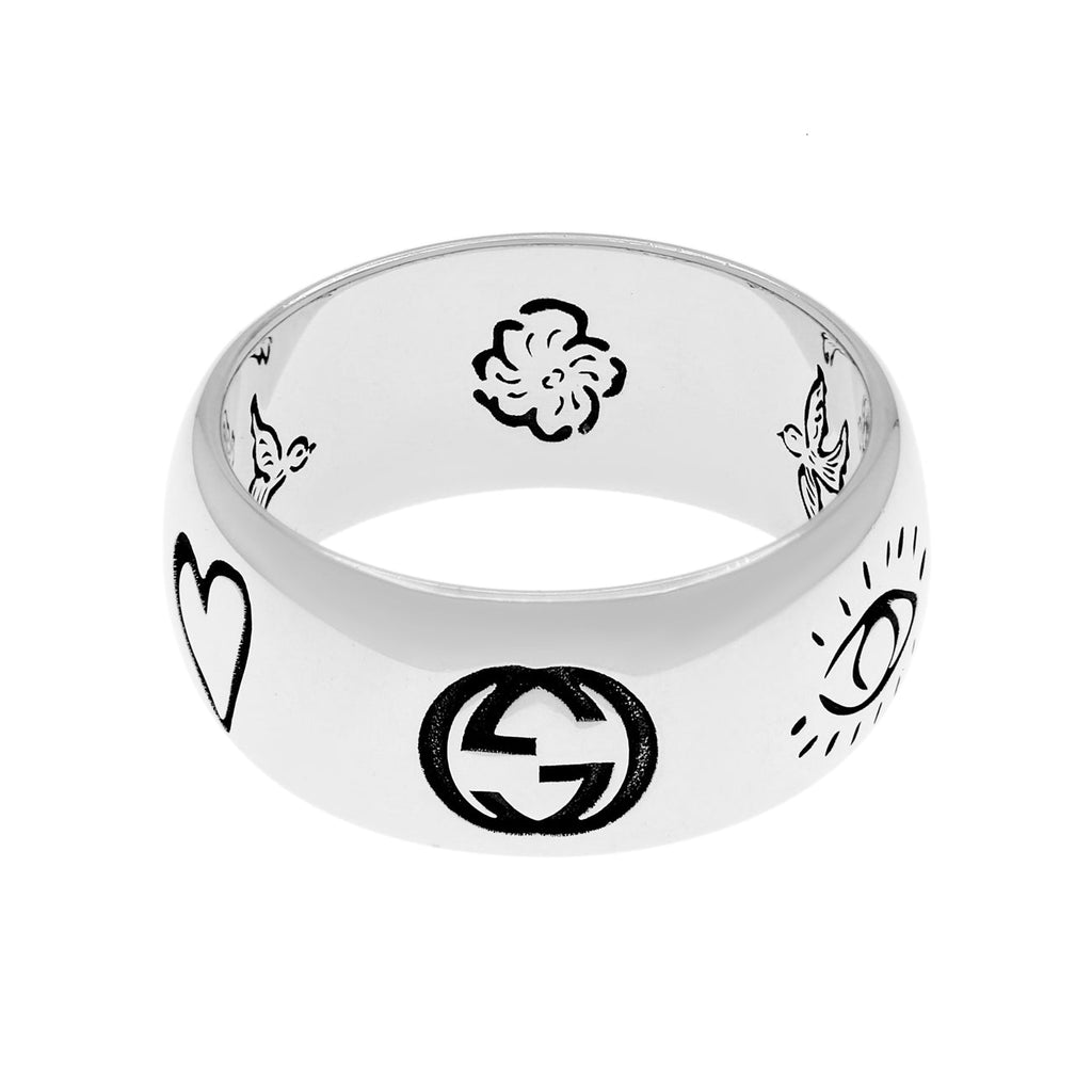 Gucci Sterling Silver Blind For Love Ring