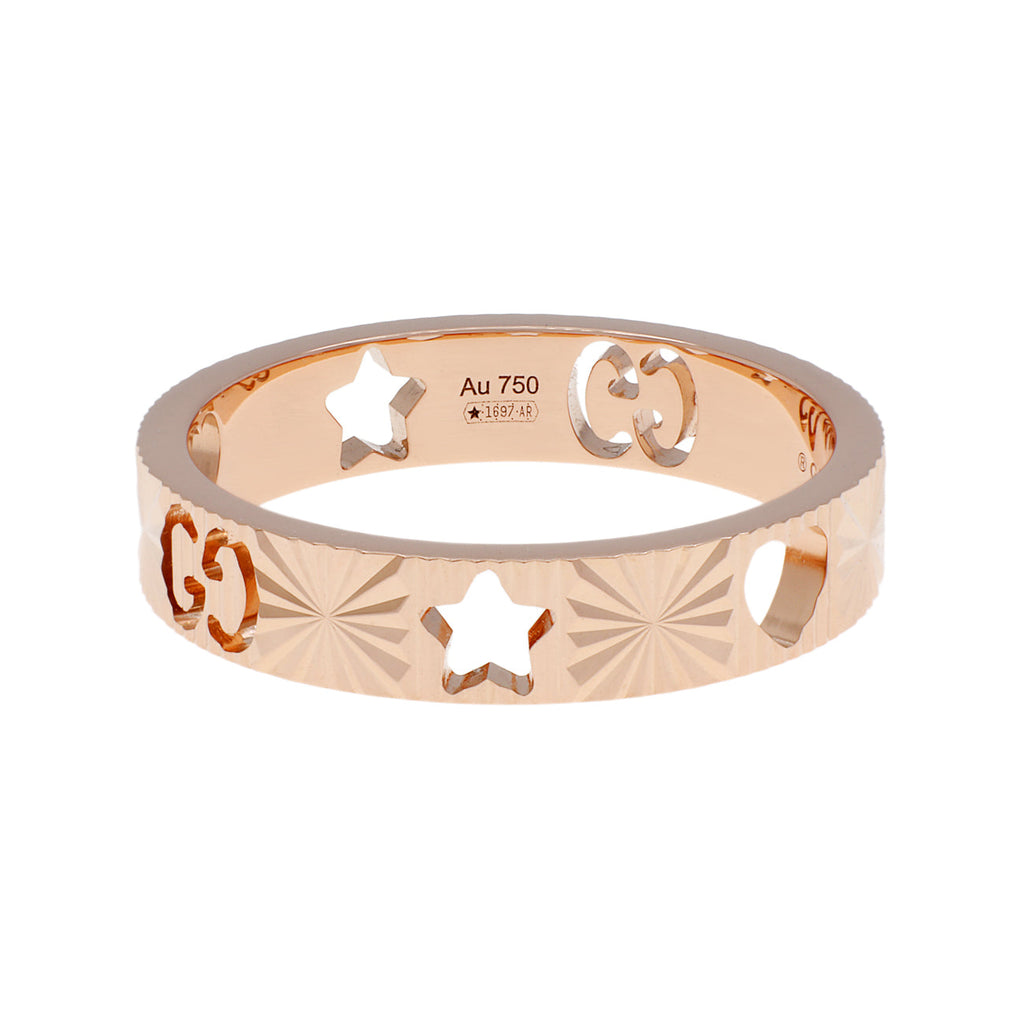 Gucci 18K Rose Gold Icon Heart Band Ring