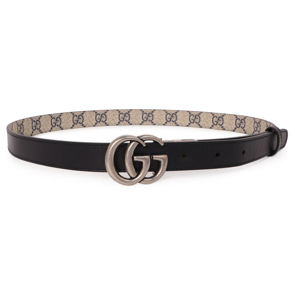 Gucci GG Supreme Monogram Double G Reversible 20mm Belt