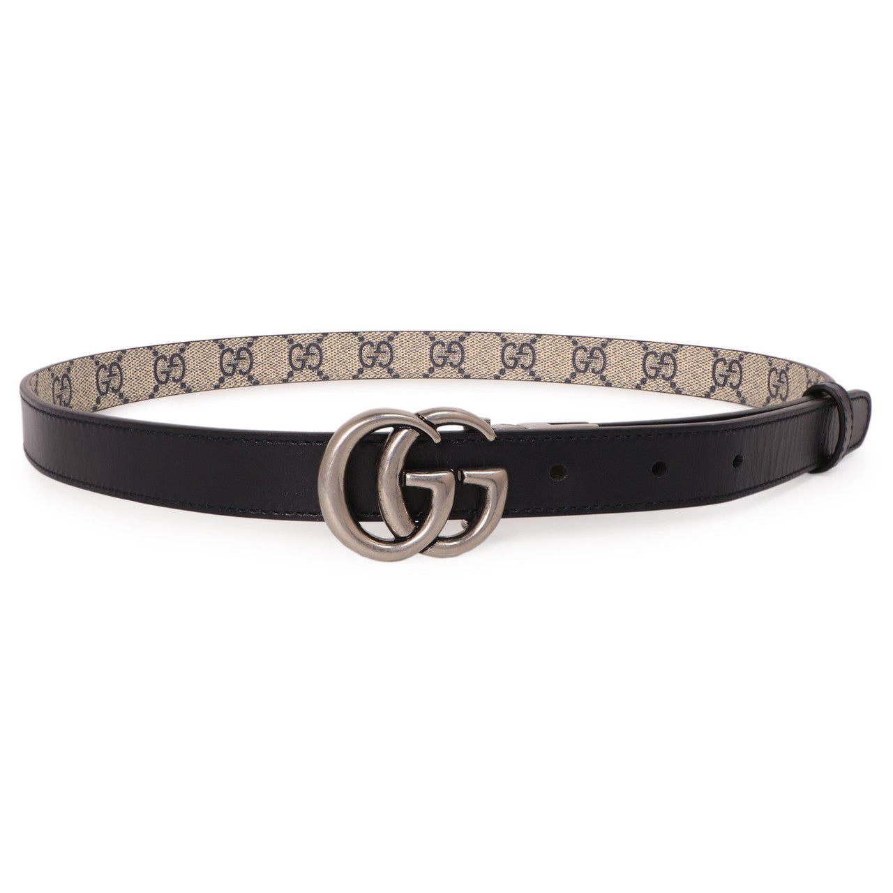 Gucci GG Supreme Monogram Double G Reversible 20mm Belt