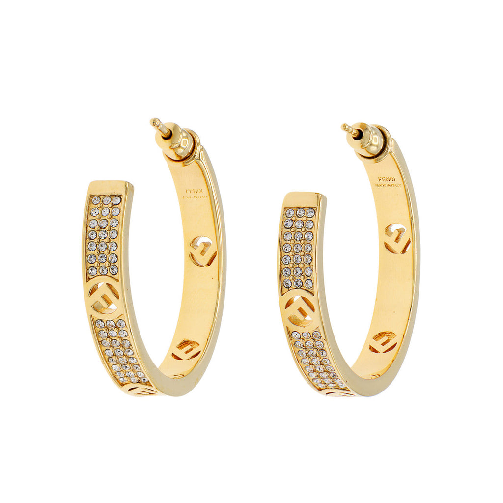 Fendi F is Fendi Crystal Hoop Earrings