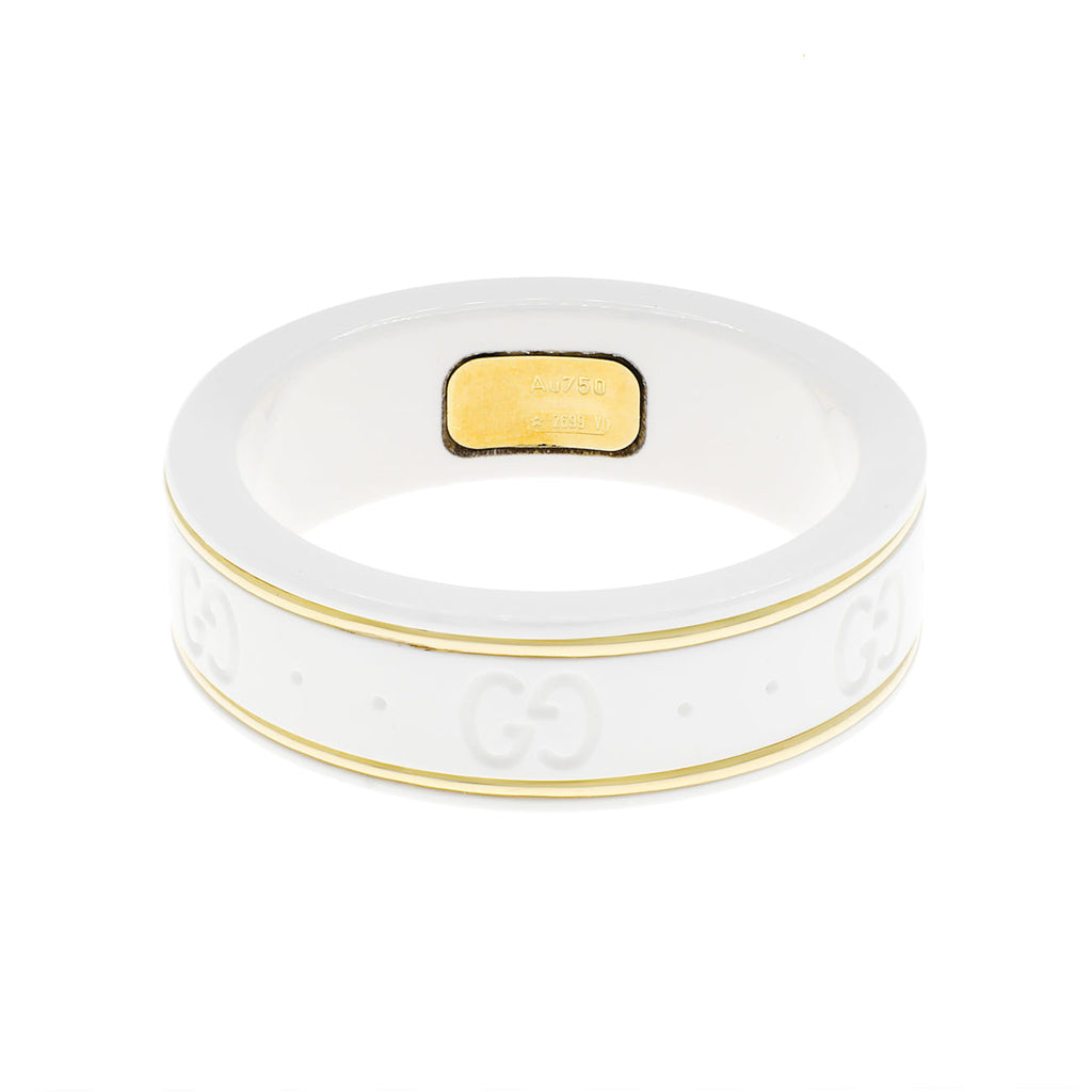 Gucci 18K Yellow Gold Zirconia Icon Ring