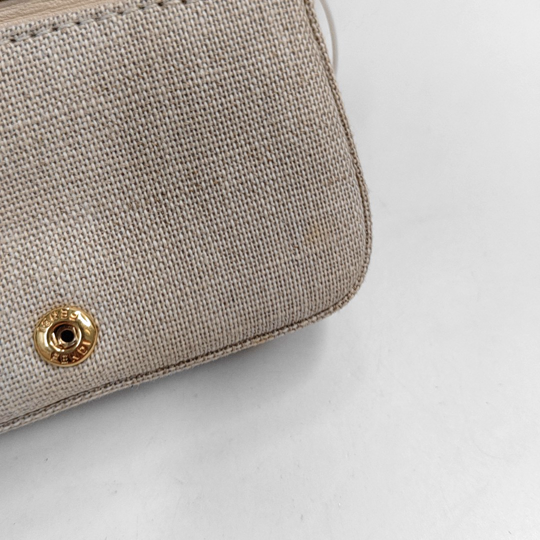 Fendi Baguette Nano Multicolor Canvas Chain Strap Crossbody Bag