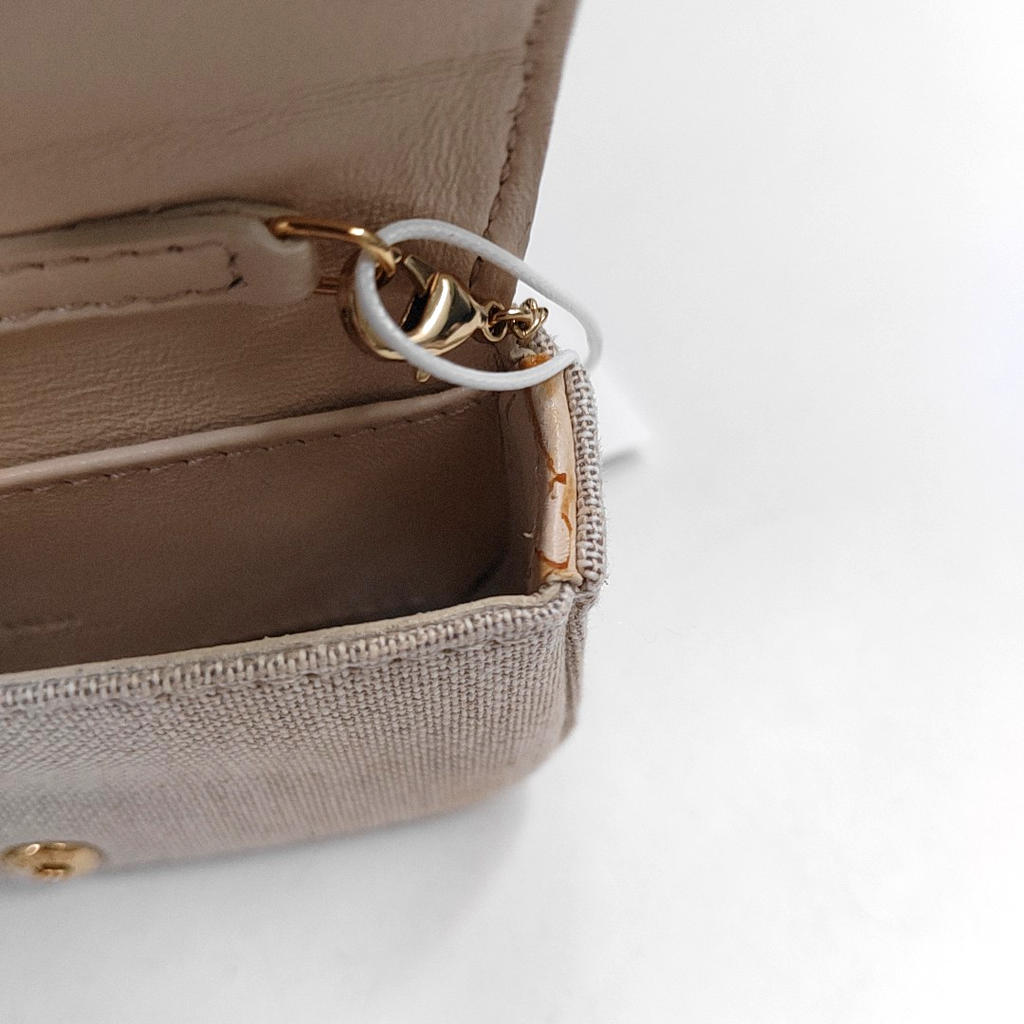 Fendi Baguette Nano Multicolor Canvas Chain Strap Crossbody Bag