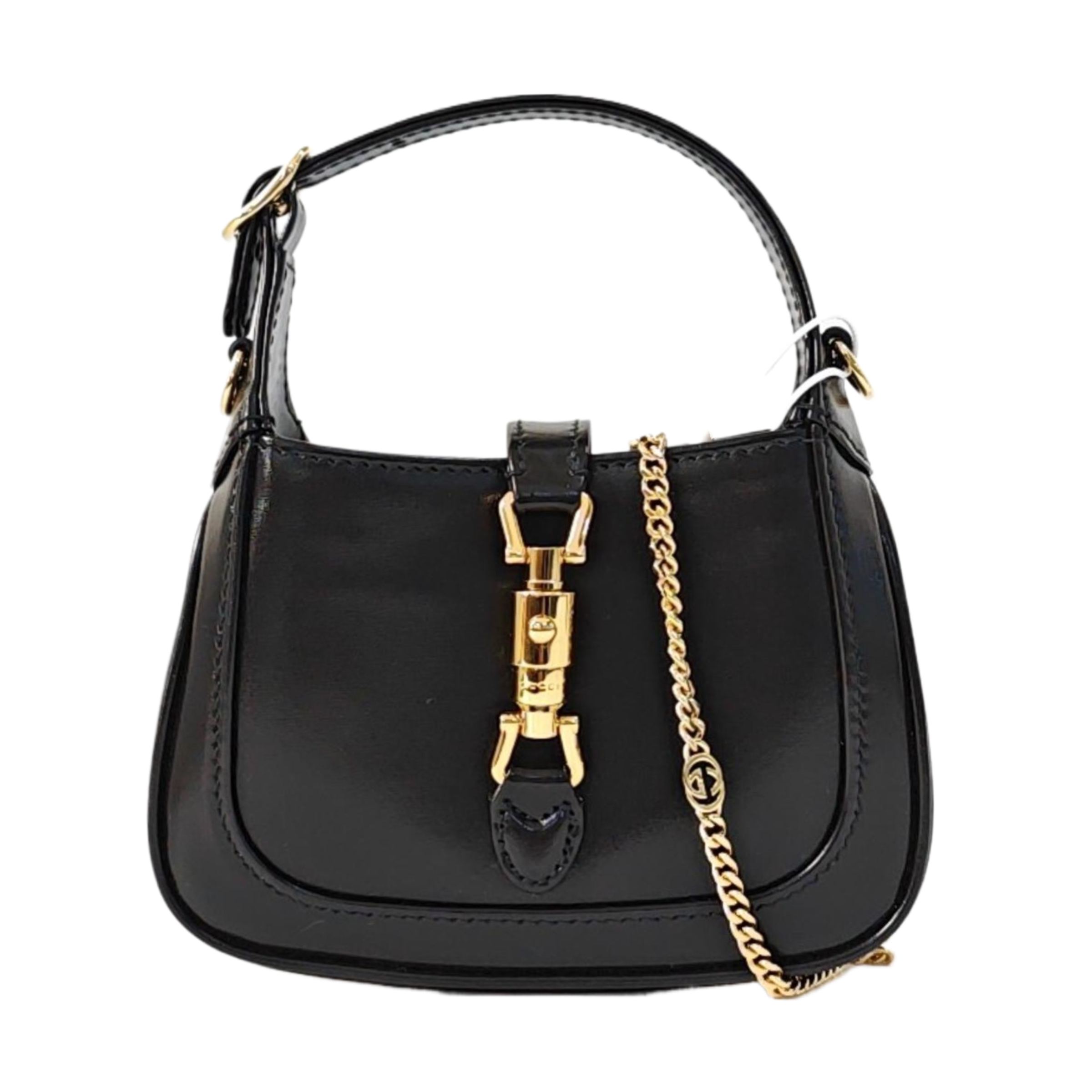 Gucci Jackie 1961 Micro Black Leather Chain Strap Crossbody Bag