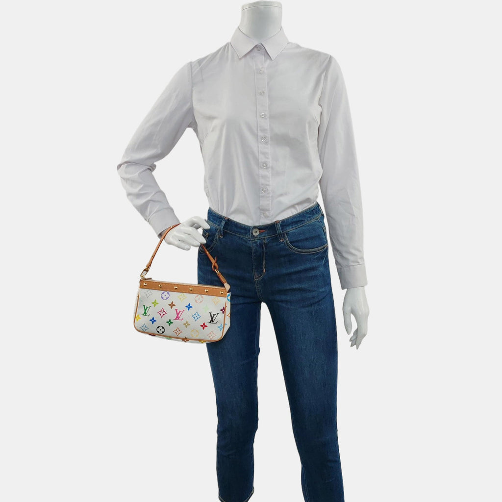 Louis Vuitton x Takashi Murakami Pochette Accessoire White Multicolor