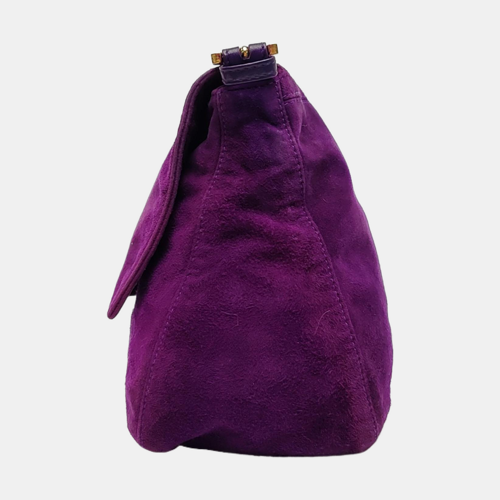 Fendi Mamma Baguette Purple Suede Leather