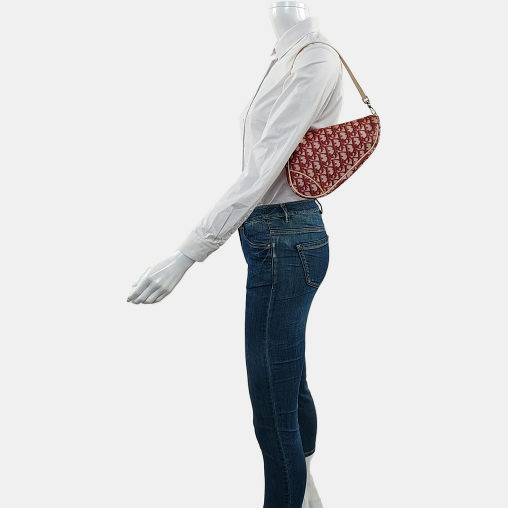 Dior Saddle Mini Classic Red Oblique Monogram Clutch Bag