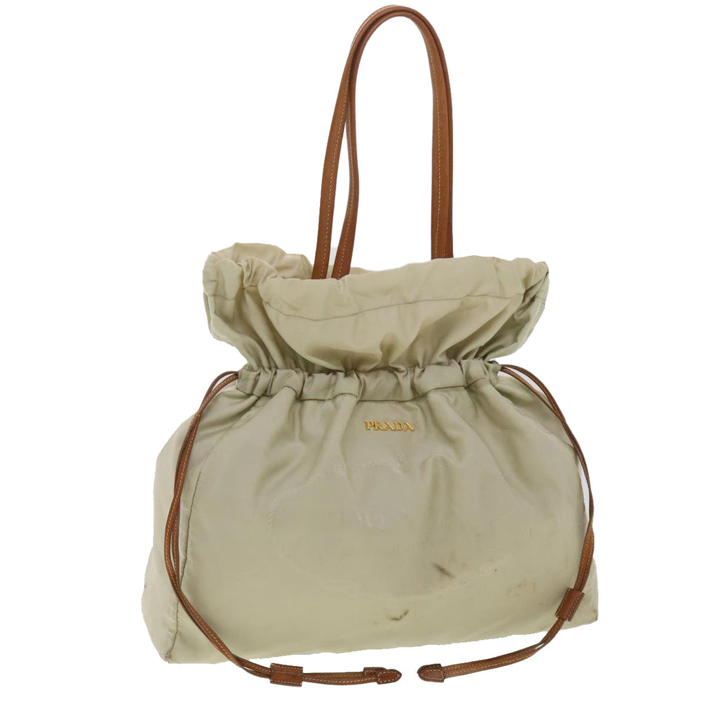 PRADA Shoulder Bag Nylon Beige ac1841