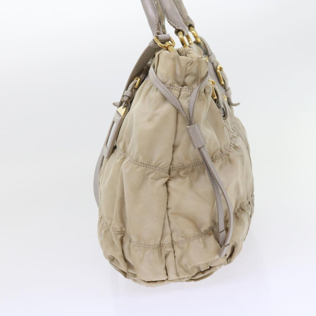 PRADA Hand Bag Nylon 2way Beige ac2285