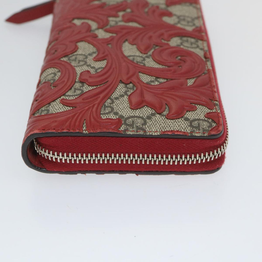 GUCCI GG Supreme Long Wallet PVC Leather Beige Red 410102 ac2308