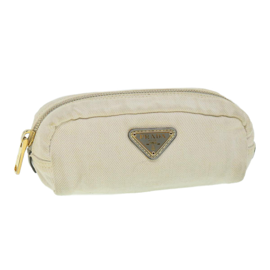 PRADA Pouch Canvas White ac2316