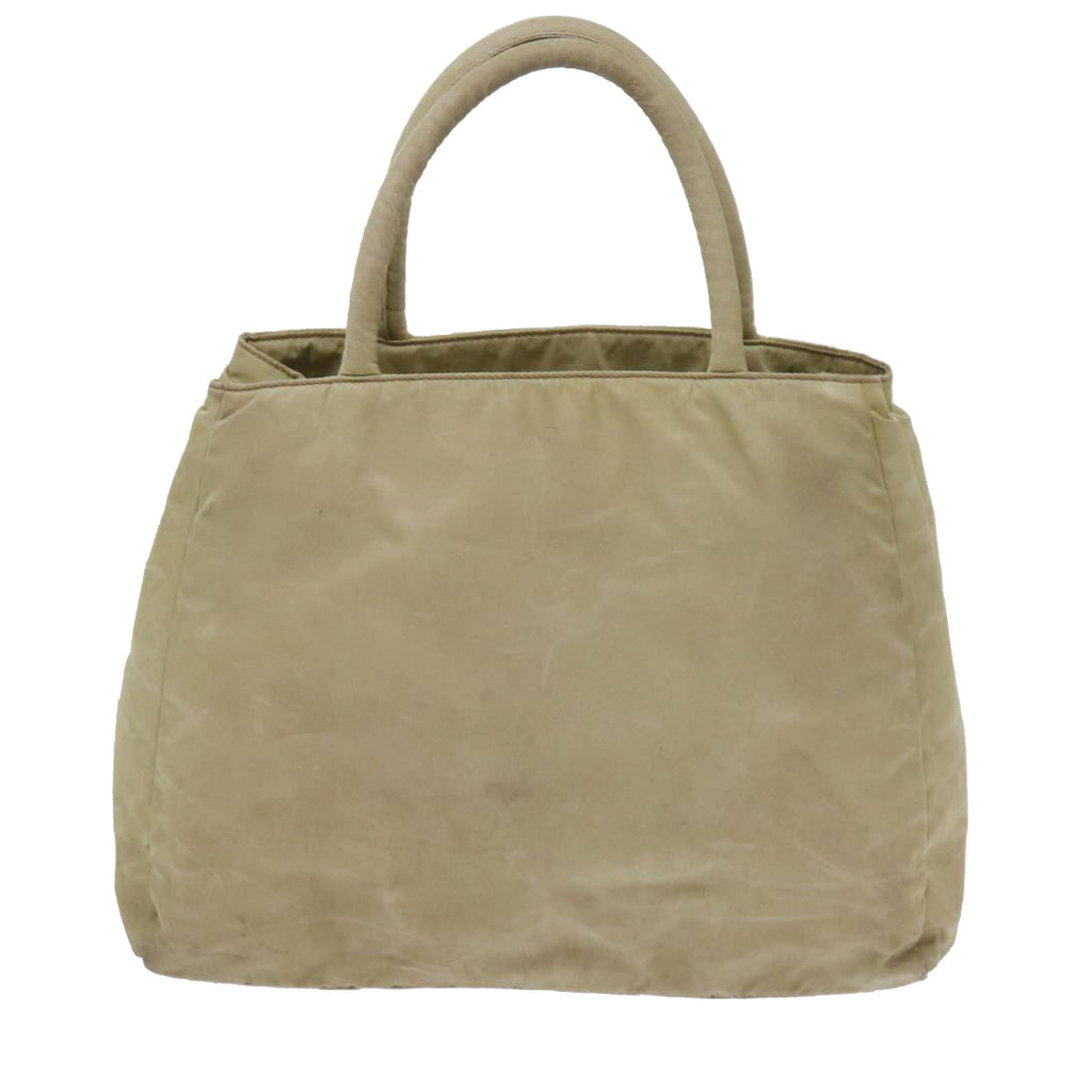 PRADA Hand Bag Nylon Beige ac2748