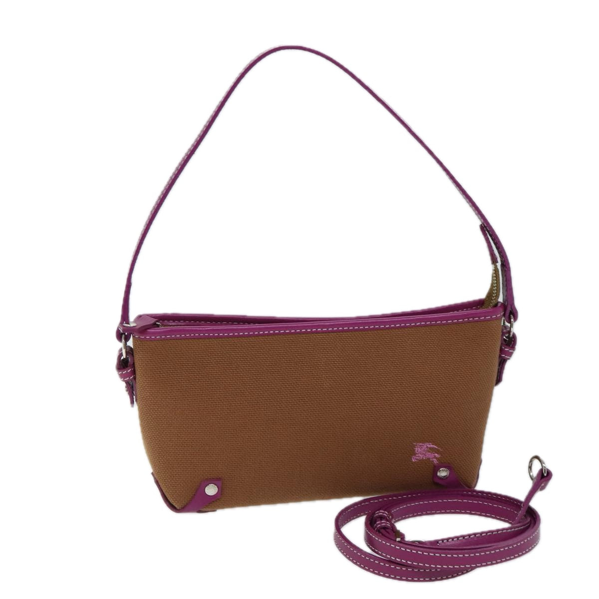 BURBERRY Blue Label Shoulder Bag Canvas 2way Brown ac2940