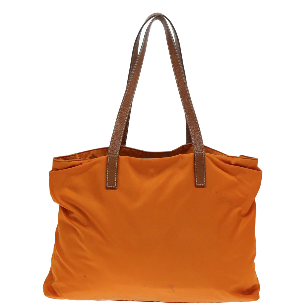 PRADA Tote Bag Nylon Orange Silver ac3237