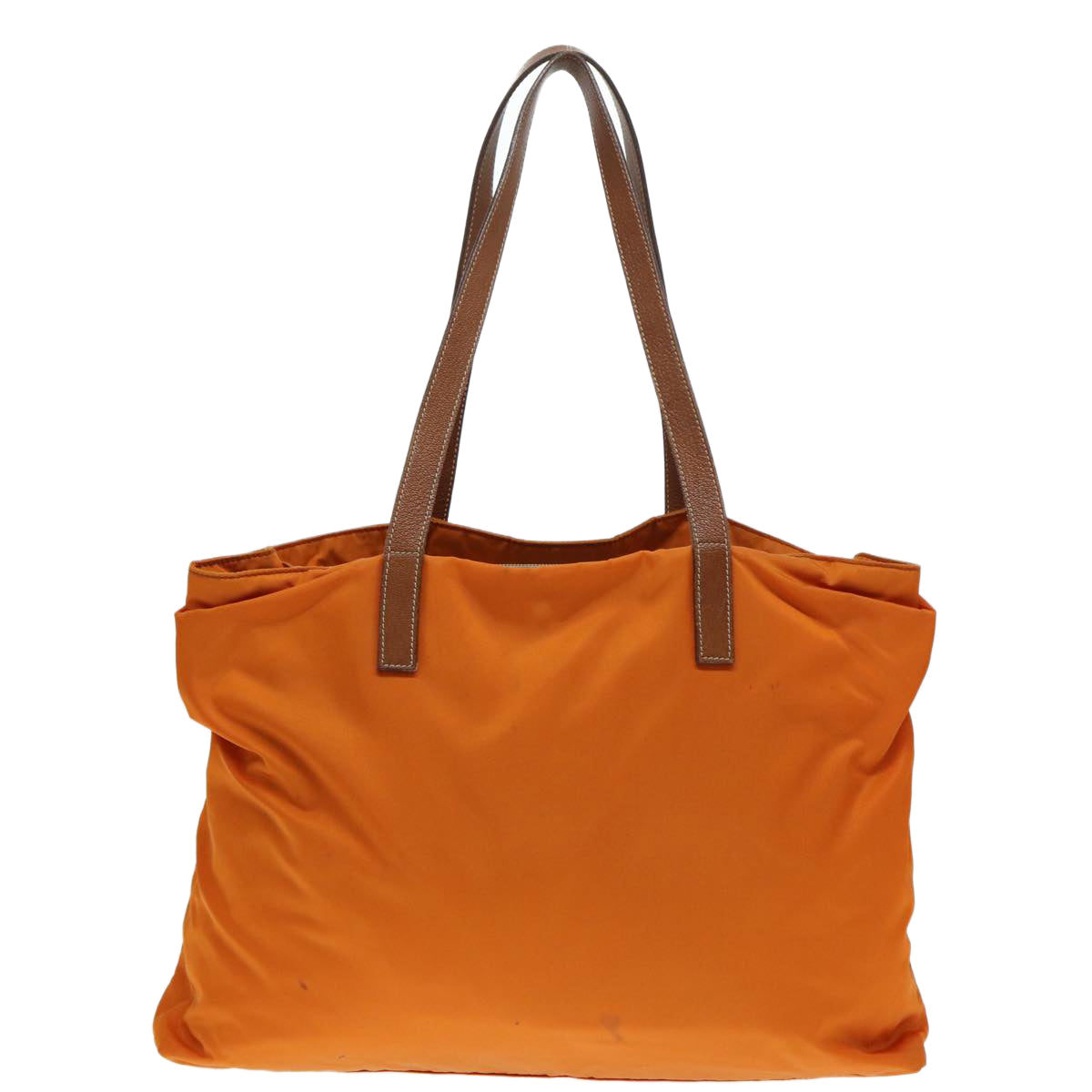 PRADA Tote Bag Nylon Orange Silver ac3237