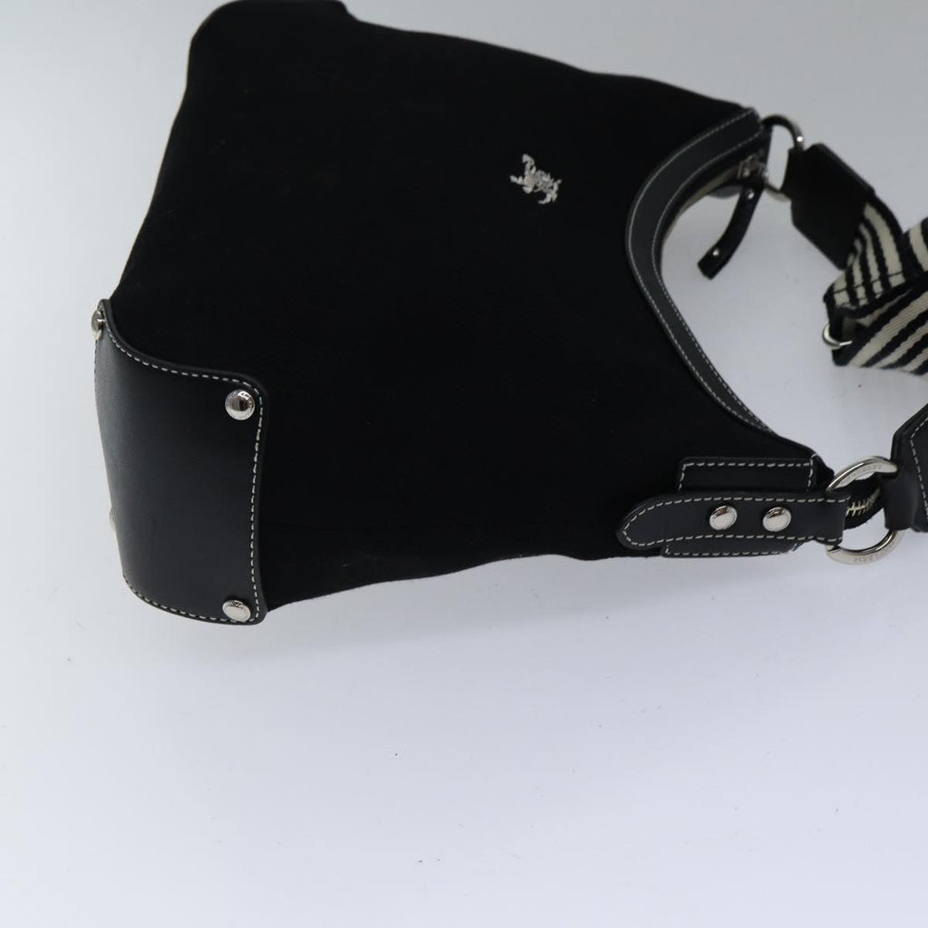 BURBERRY Blue Label Shoulder Bag Canvas Black White ac3254