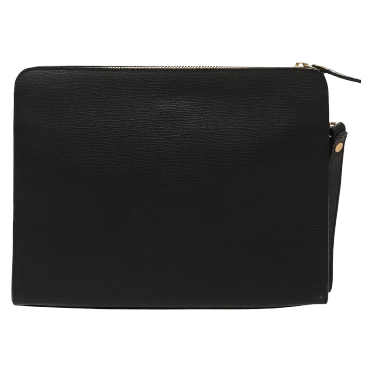 BURBERRY Clutch Bag Leather Black Gold ac3326