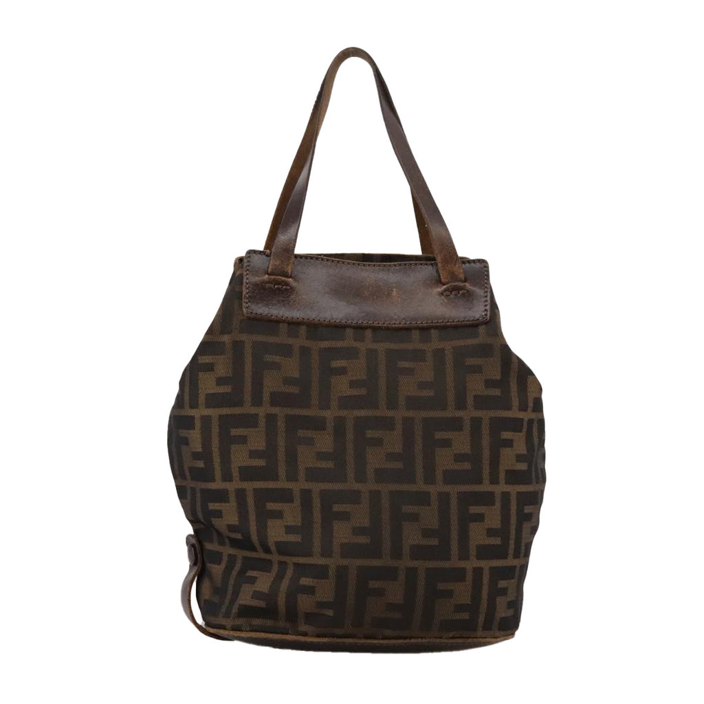 FENDI Zucca Canvas Hand Bag Brown Black ac3445