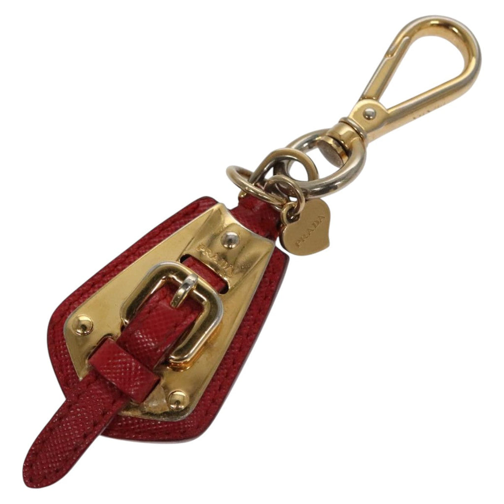 PRADA Key Ring Leather Red ac3521