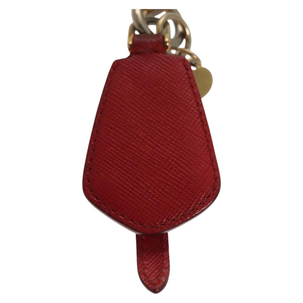 PRADA Key Ring Leather Red ac3521
