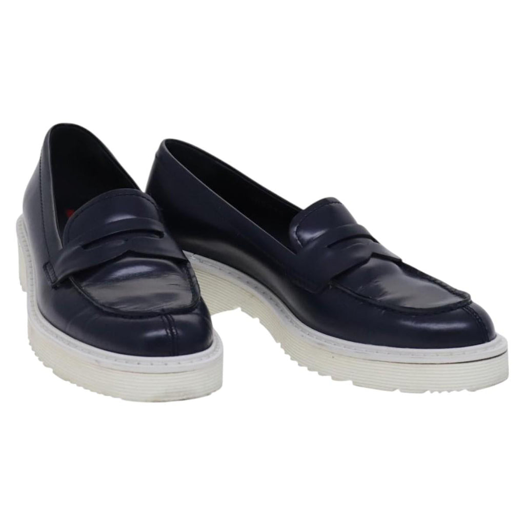 PRADA Sports Loafers shoes Leather Navy ac3709