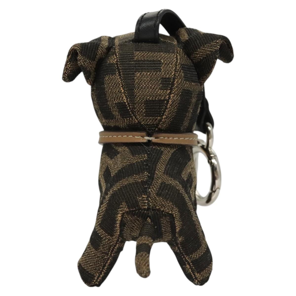 FENDI Zucca Canvas Charm Black Brown ac3769