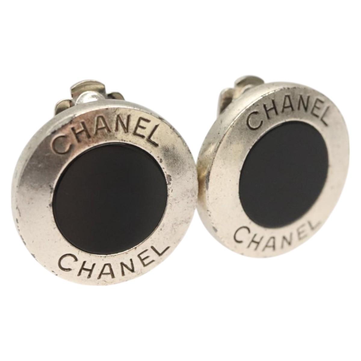 CHANEL Earring metal Silver CC ac3797