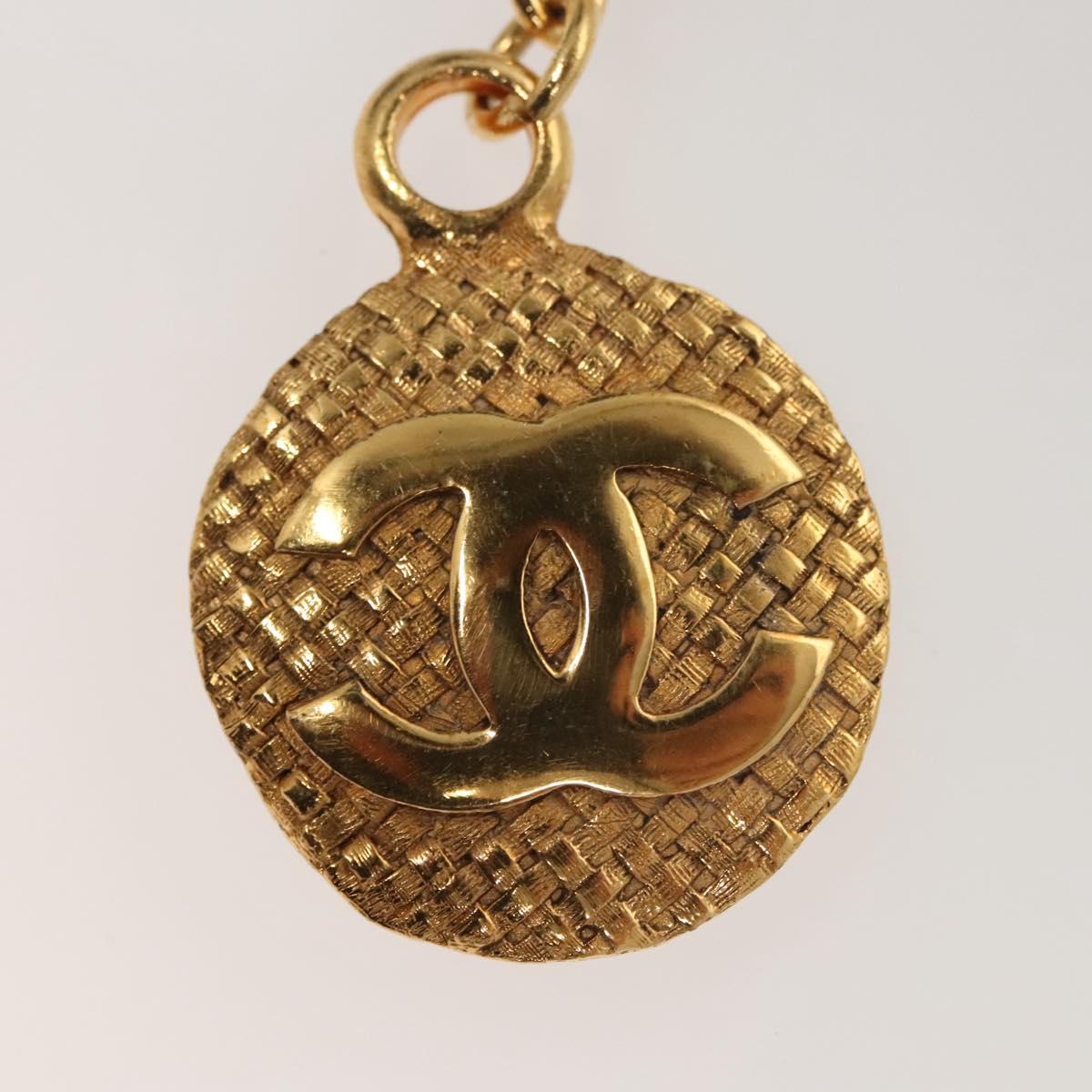 CHANEL COCO Mark Chain Necklace metal Gold CC ac3798