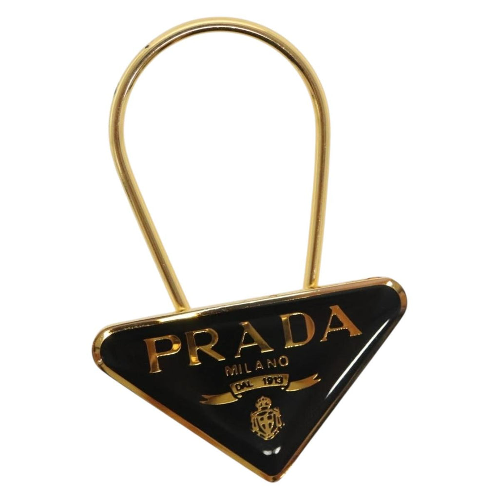 PRADA Key Ring metal Black Gold ac3873