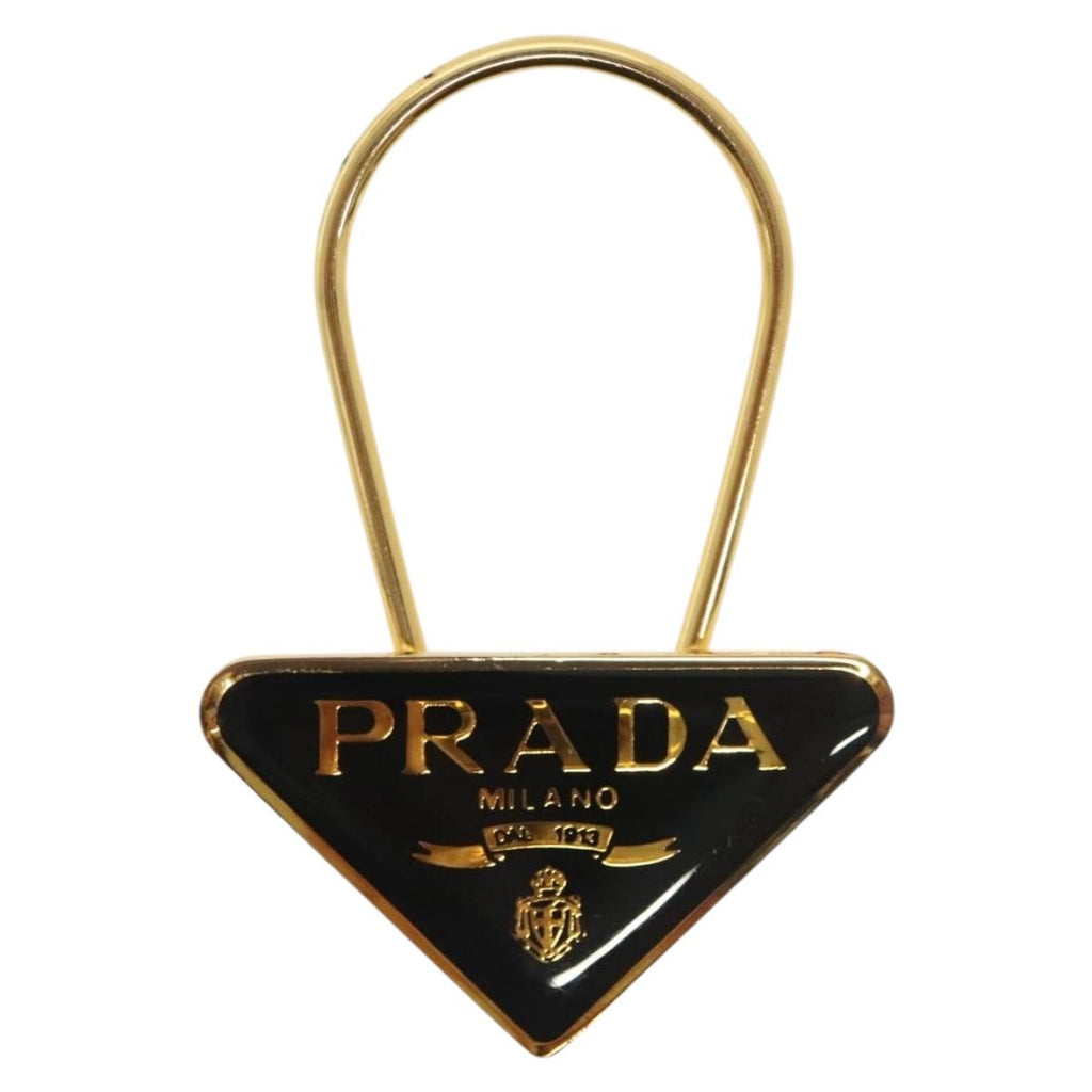 PRADA Key Ring metal Black Gold ac3873