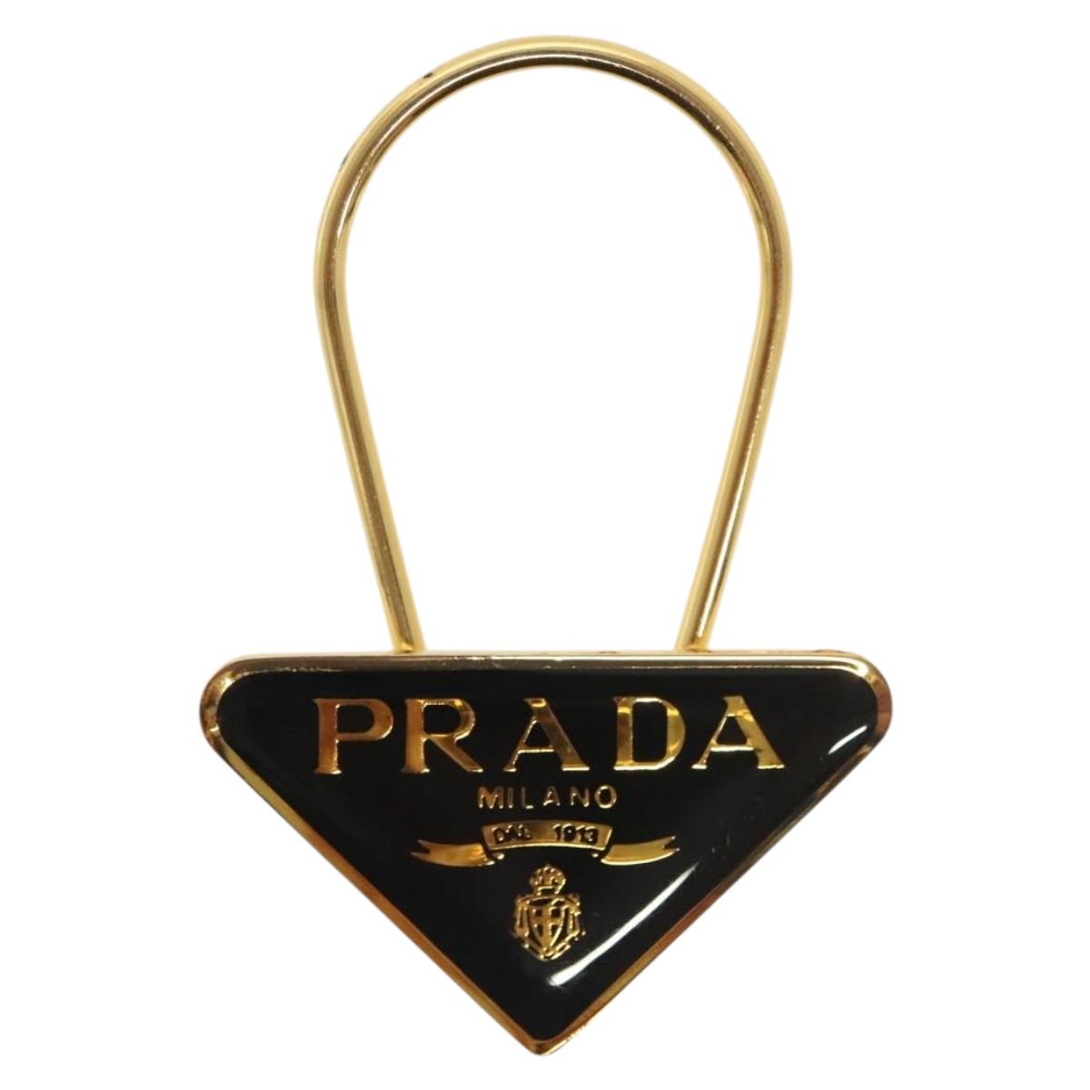 PRADA Key Ring metal Black Gold ac3873