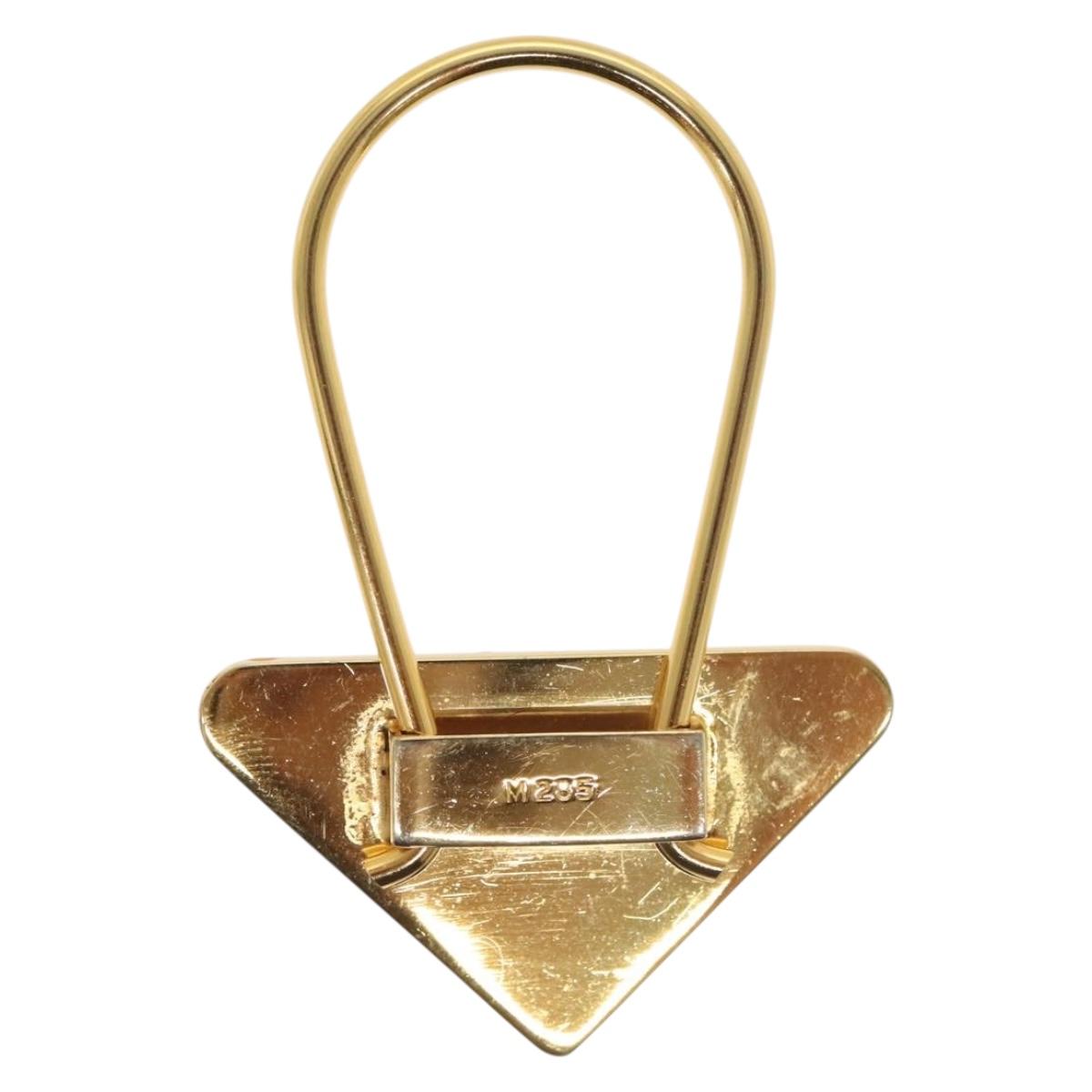PRADA Key Ring metal Black Gold ac3873