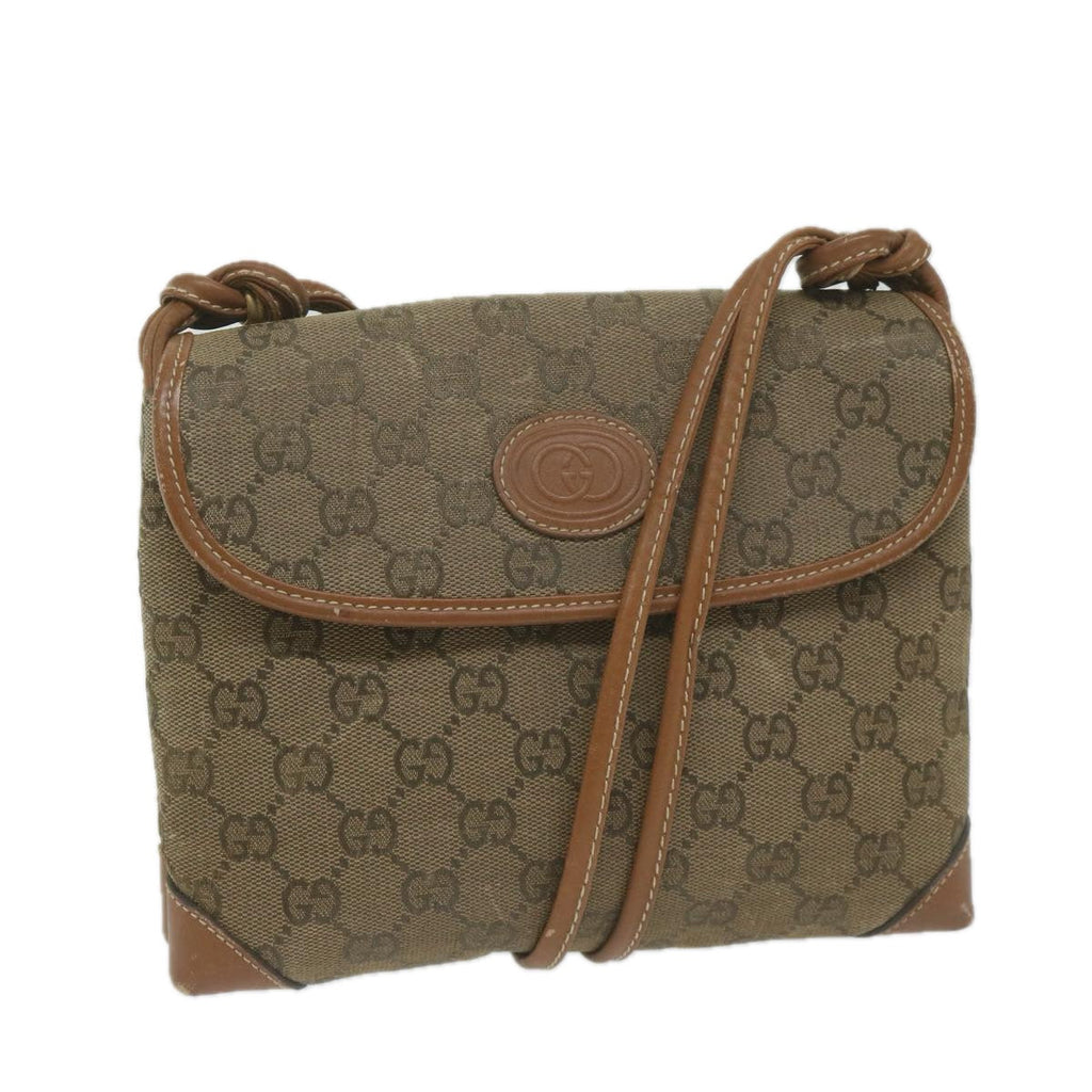 GUCCI GG Canvas Shoulder Bag Beige ai697