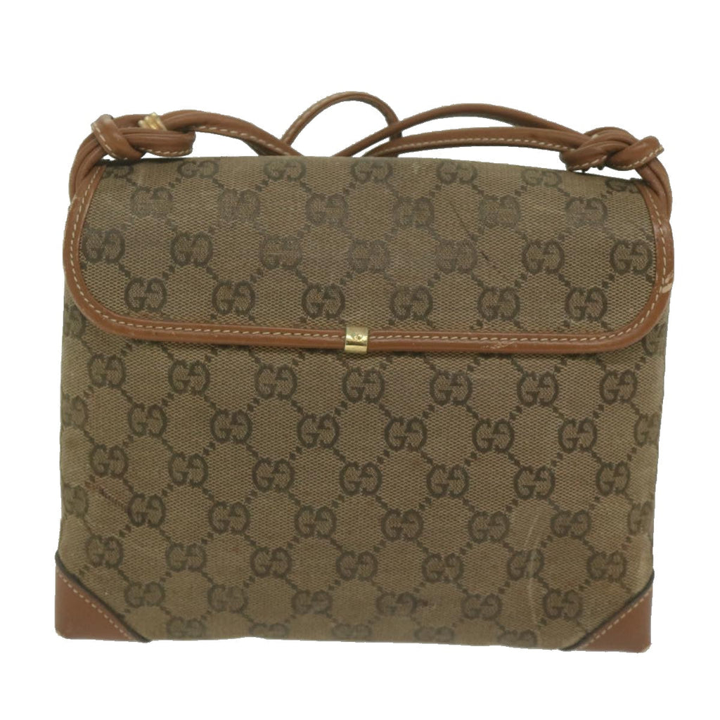 GUCCI GG Canvas Shoulder Bag Beige ai697
