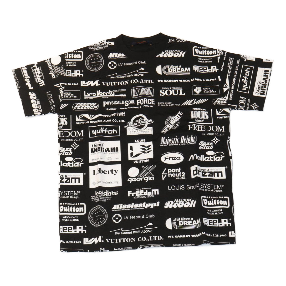 LOUIS VUITTON All Over Logo T-shirt XS Fall Winter 2019Limited Black ak186A