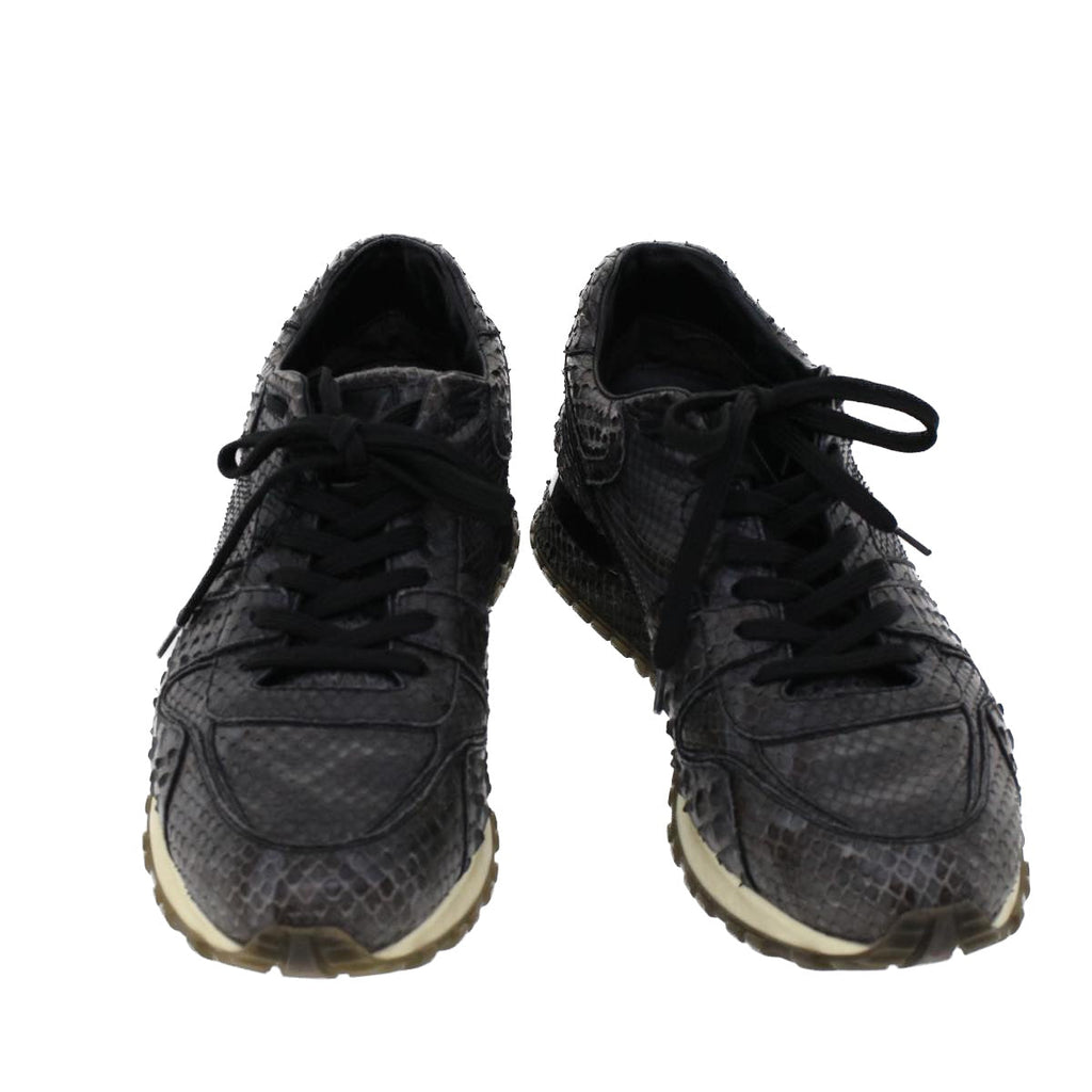 LOUIS VUITTON Sneakers Exotic Leather 6 Black LV ak202