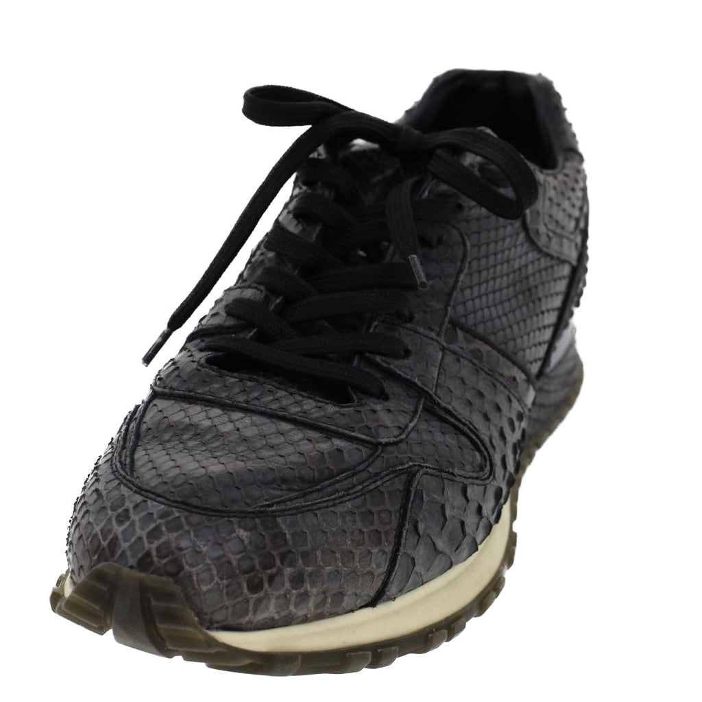 LOUIS VUITTON Sneakers Exotic Leather 6 Black LV ak202