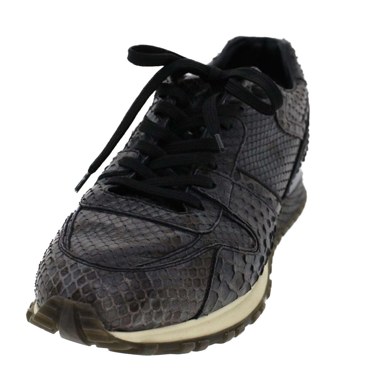 LOUIS VUITTON Sneakers Exotic Leather 6 Black LV ak202