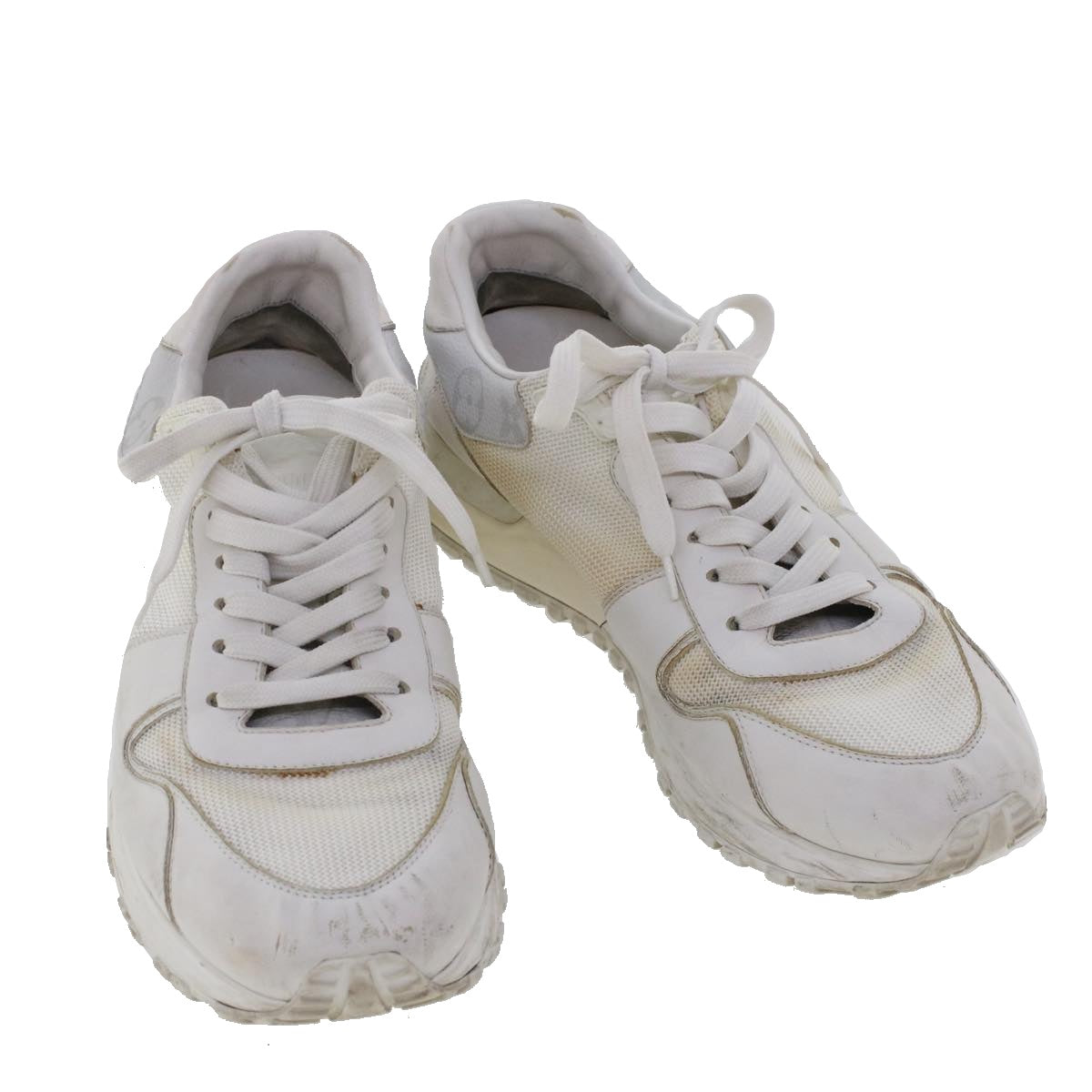LOUIS VUITTON Monogram Runaway Line Sneakers Leather 6 White LV ak215